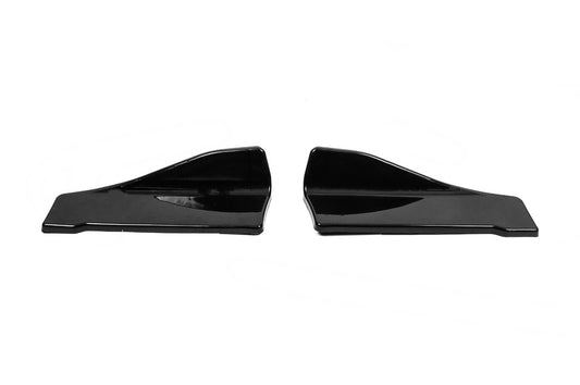 Universal Flap Rear Bumper Extensions Type-C (2 pcs, Gloss Black, ABS Plastic) - image 1