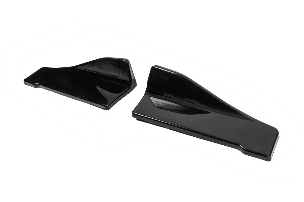 Universal Flap Rear Bumper Extensions Type-C (2 pcs, Gloss Black, ABS Plastic) - image 2