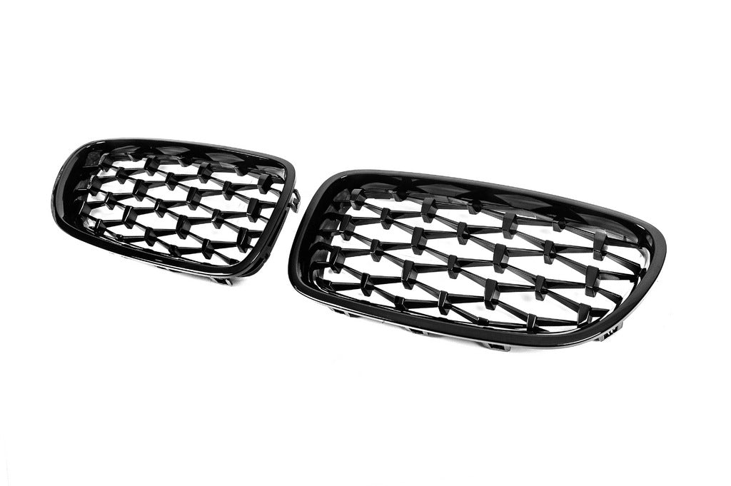 Diamond Black Kidney Grilles (Gloss Black) for BMW 5 Series F-10/11/07 2010-2016 - image 6