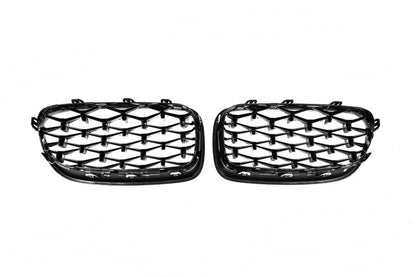 Diamond Black Kidney Grilles (Gloss Black) for BMW 5 Series F-10/11/07 2010-2016 - image 8