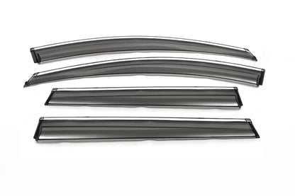 Window Deflectors with Chrome Trim 2012-2016 (4 pcs, Libao) for GreatWall Haval H6 2011- - image 1