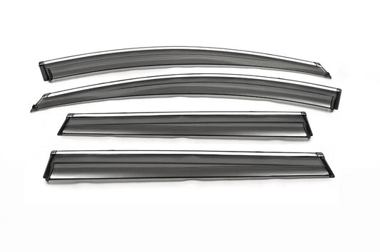 Window Deflectors with Chrome Trim 2012-2016 (4 pcs, Libao) for GreatWall Haval H6 2011- - image 1