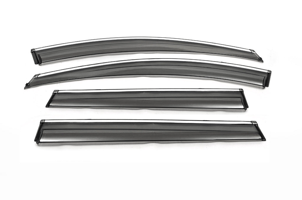 Window Deflectors with Chrome Trim 2012-2016 (4 pcs, Libao) for GreatWall Haval H6 2011- - image 1