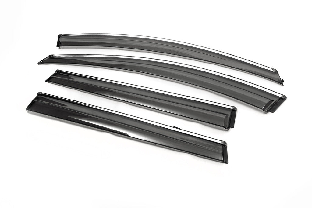 Window Deflectors with Chrome Trim 2012-2016 (4 pcs, Libao) for GreatWall Haval H6 2011- - image 2