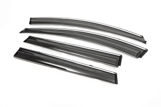 Window Deflectors with Chrome Trim 2012-2016 (4 pcs, Libao) for GreatWall Haval H6 2011- - image 2