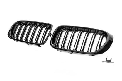 Kidney Grilles M-Look (2014-2018, Gloss Black) for BMW X3 F-25 2011-2018 - image 4