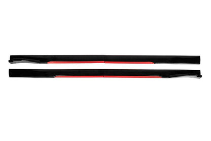 Universal covers on side sills Niken Red (ABS) (4pcs) - Reelken Auto