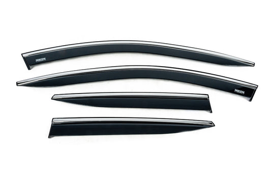 Window deflectors with chrome trim (4 pcs, Niken) for Hyundai Kona 2023- - image 2