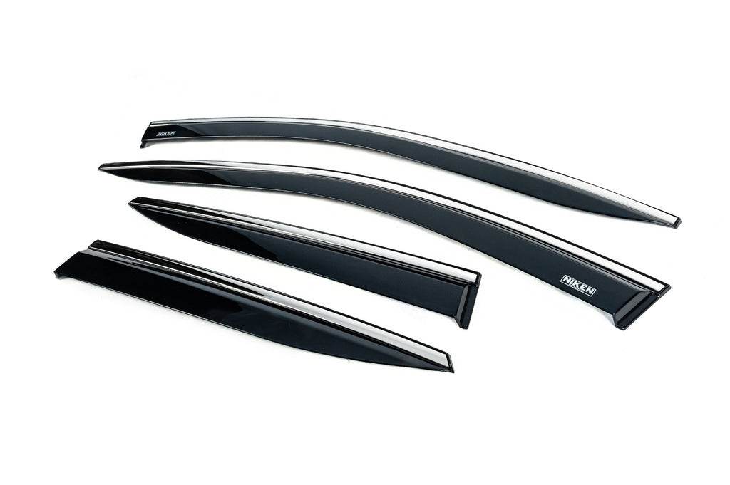 Windbreakers with chrome (4 pcs, Niken) for Hyundai Kona 2023↗ year - Reelken Auto