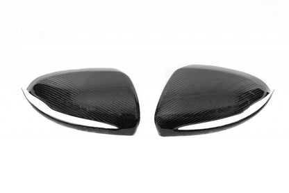 Mirror covers (2 pcs, carbon) for Mercedes C-class W205 2014-2021 - Reelken Auto