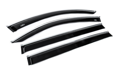 Window deflectors with chrome trim Allspace LWB (4 pcs, HIC) for Volkswagen Tiguan 2016-2023 - image 3