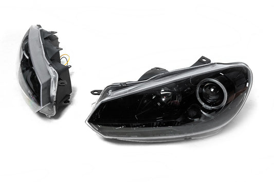Front Headlights Black (2 pcs, LED) for Volkswagen Golf 6 2008-2014 - image 2