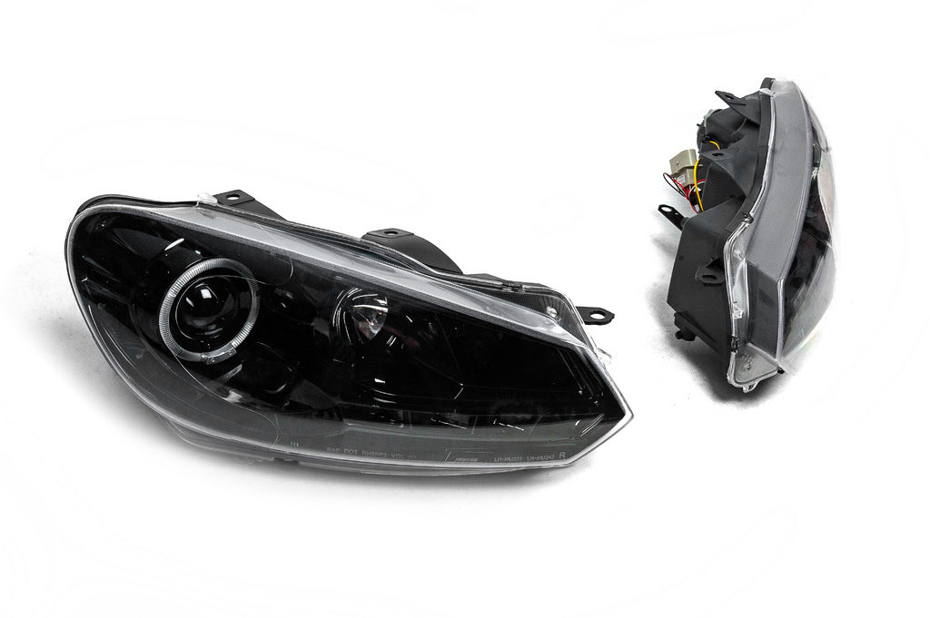 Front Headlights Black (2 pcs, LED) for Volkswagen Golf 6 2008-2014 - image 3