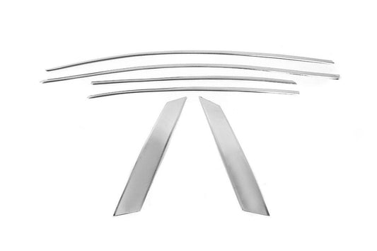 Upper edging of glass HB (6 PCs, stainless.) for Ford Focus II 2005-2008 - Reelken Auto