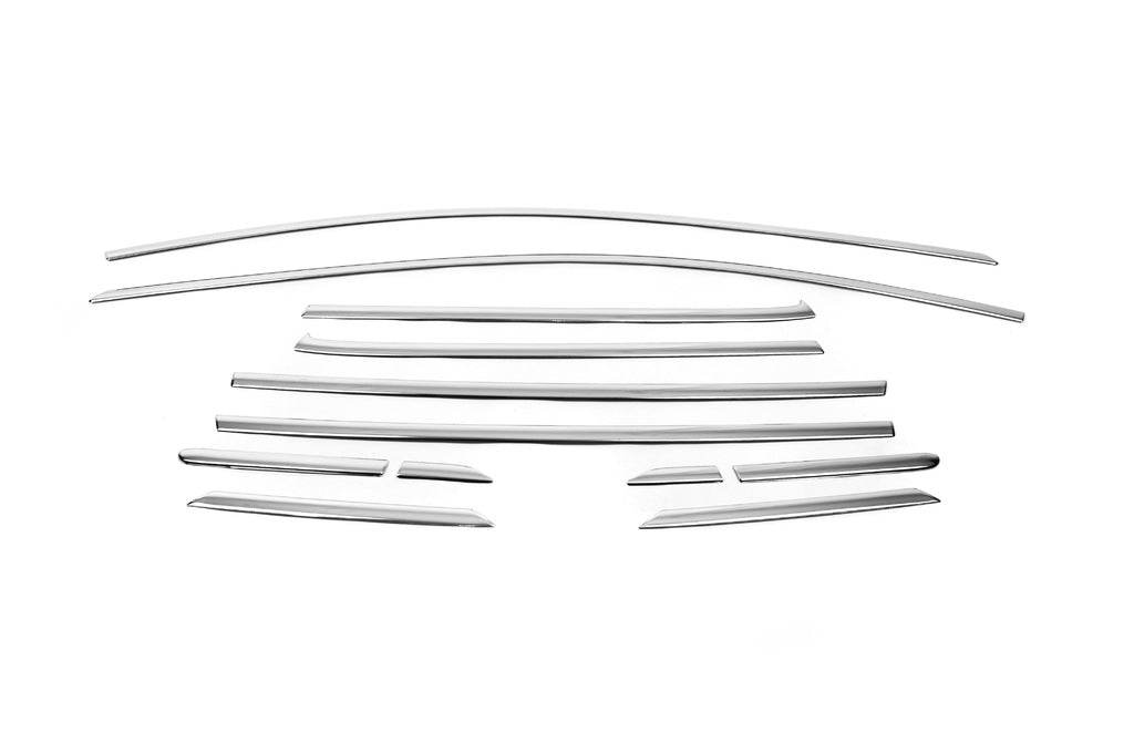 Upper edging of glass (12 pieces, stainless steel) for Ford Kuga/Escape 2013-2019 - Reelken Auto
