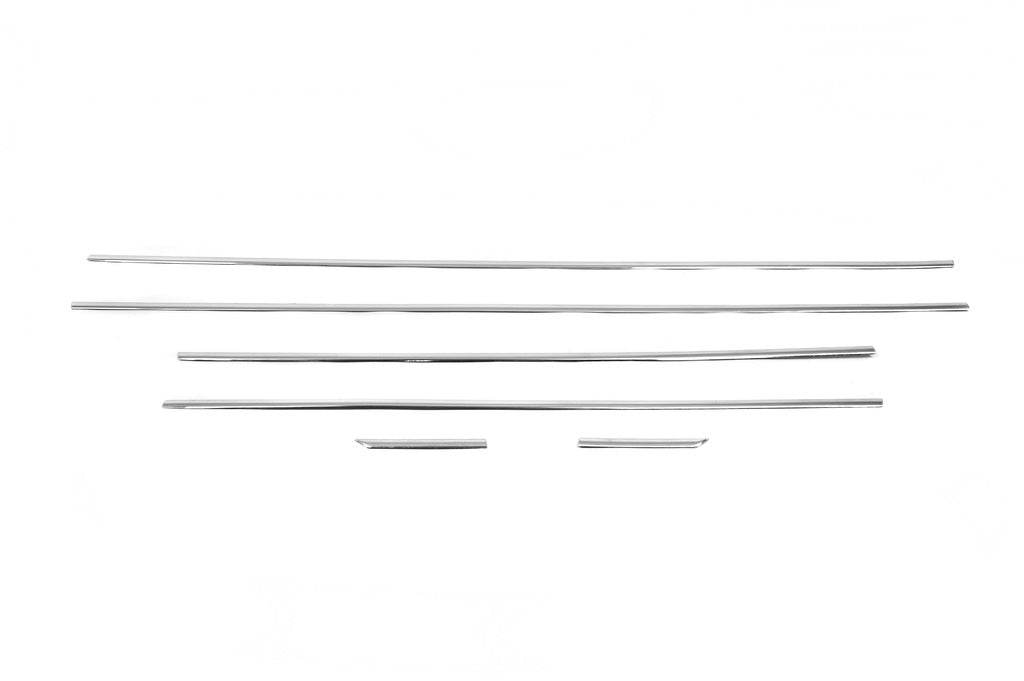 Lower moldings glasses (6 pcs., Stainless steel) for Hyundai I-20 2008-2012 - Reelken Auto