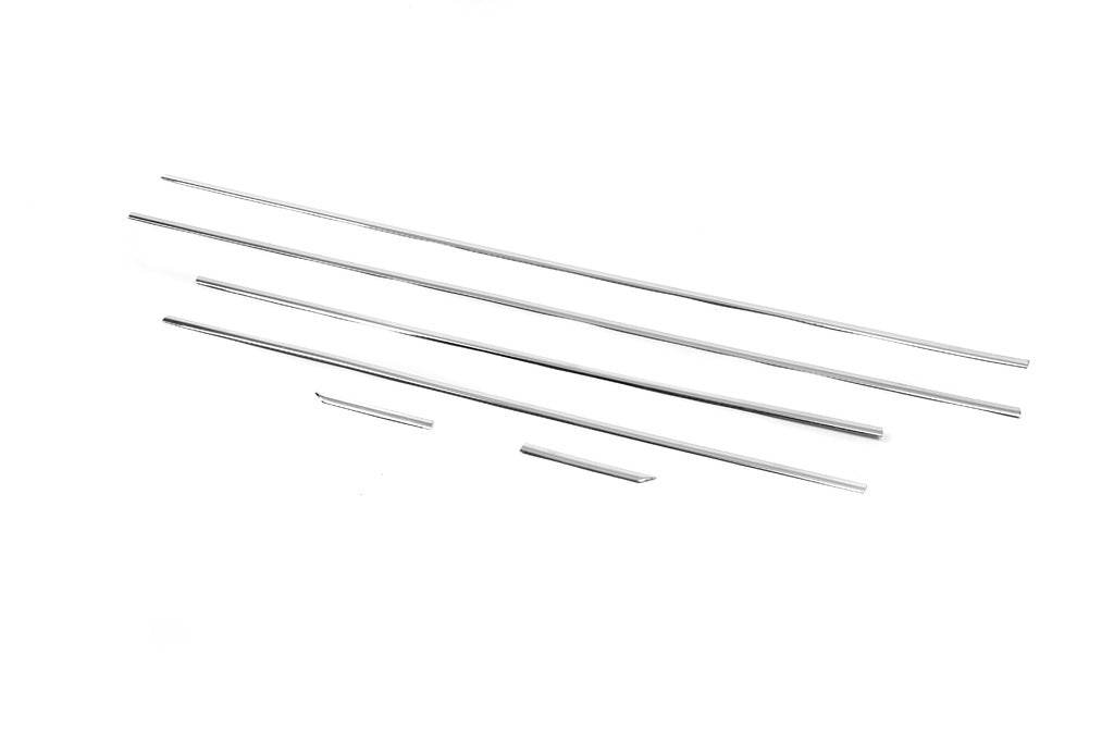 Lower moldings glasses (6 pcs., Stainless steel) for Hyundai I-20 2008-2012 - Reelken Auto