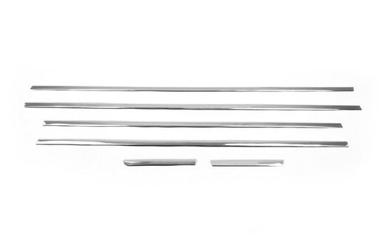 Lower glass moldings (6 pcs., stainless steel) for Audi A4 B7 2004-2008 - Reelken Auto