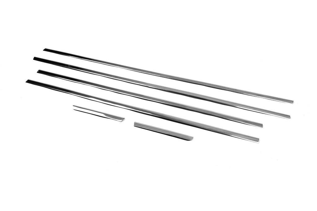 Lower glass moldings (6 pcs., stainless steel) for Audi A4 B7 2004-2008 - Reelken Auto