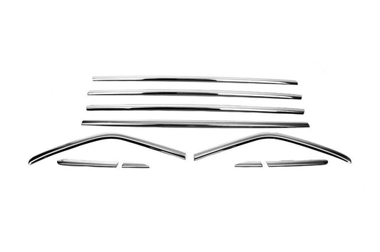 OmsaLine lower glass moldings (10 pieces, stainless steel) for Ford Kuga/Escape 2013-2019 - Reelken Auto