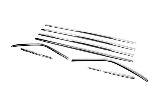 OmsaLine lower glass moldings (10 pieces, stainless steel) for Ford Kuga/Escape 2013-2019 - Reelken Auto
