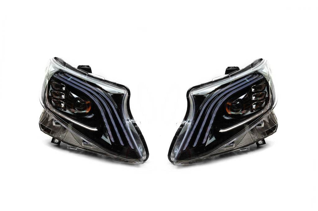 LED headlights (Maybach design, 2 pcs.) for Mercedes Vito / V-class W447 2014↗ year - Reelken Auto