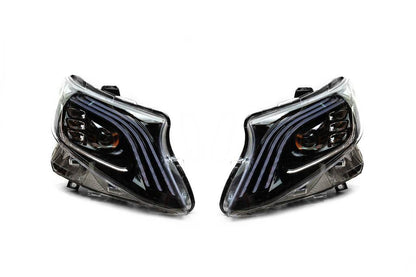 LED headlights (Maybach design, 2 pcs.) for Mercedes Vito / V-class W447 2014↗ year - Reelken Auto