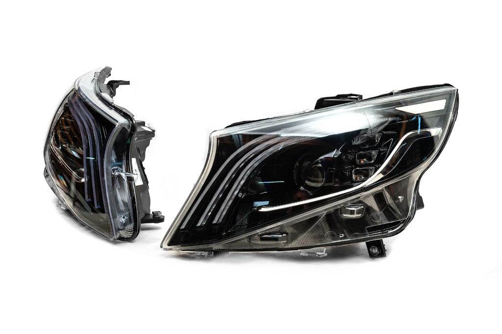 LED headlights (Maybach design, 2 pcs.) for Mercedes Vito / V-class W447 2014↗ year - Reelken Auto