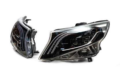 LED headlights (Maybach design, 2 pcs.) for Mercedes Vito / V-class W447 2014↗ year - Reelken Auto