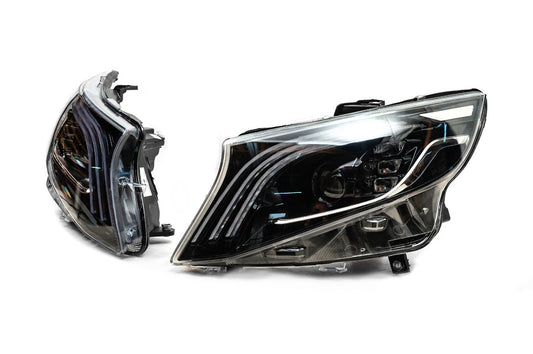 Maybach-style LED Headlights (for Vito, Set of 2) for Mercedes Vito/V-class W447 2014- - image 1