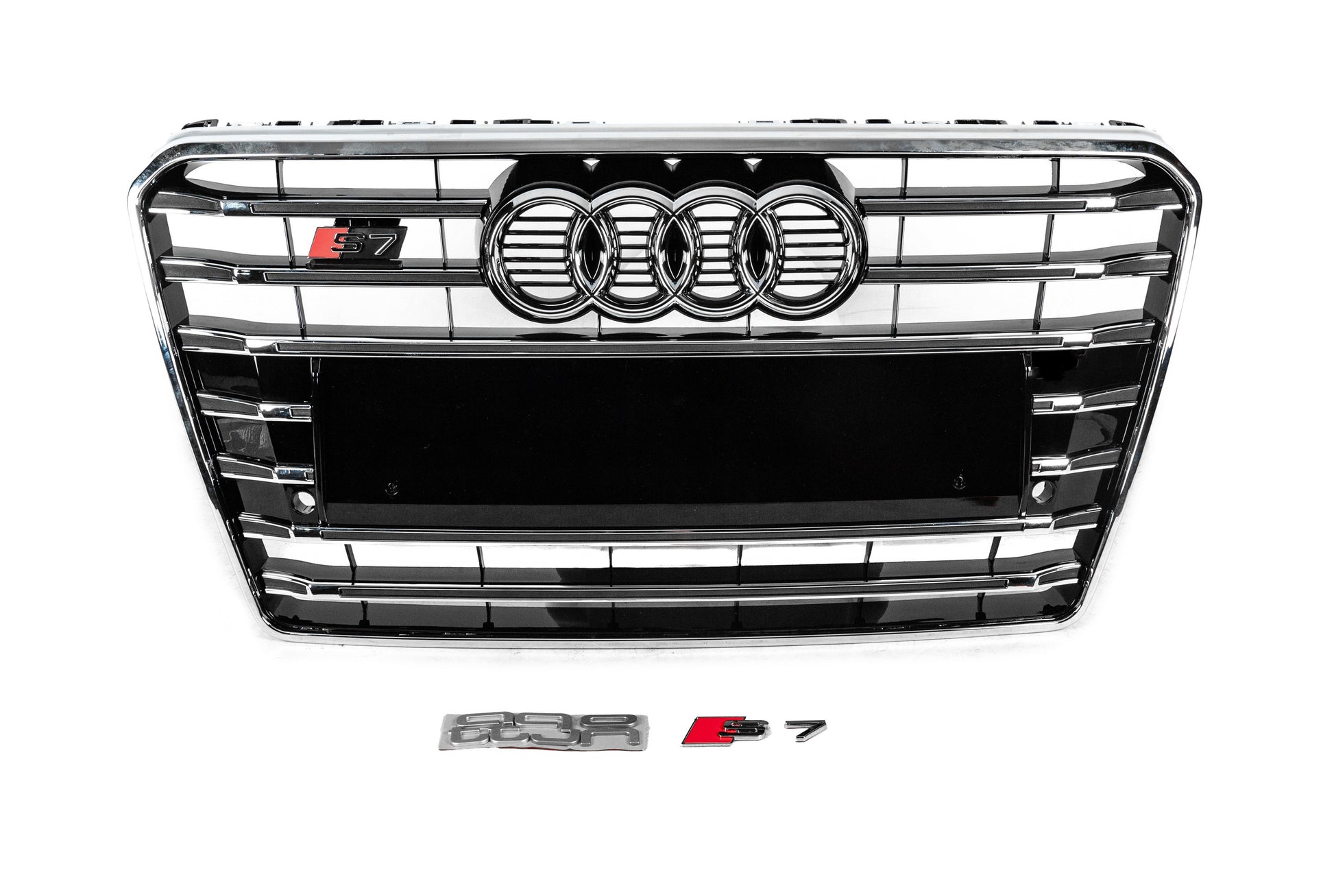 Front Grille S-Style (2010-2014, black with chrome) for Audi A7 2010-2018 - image 1