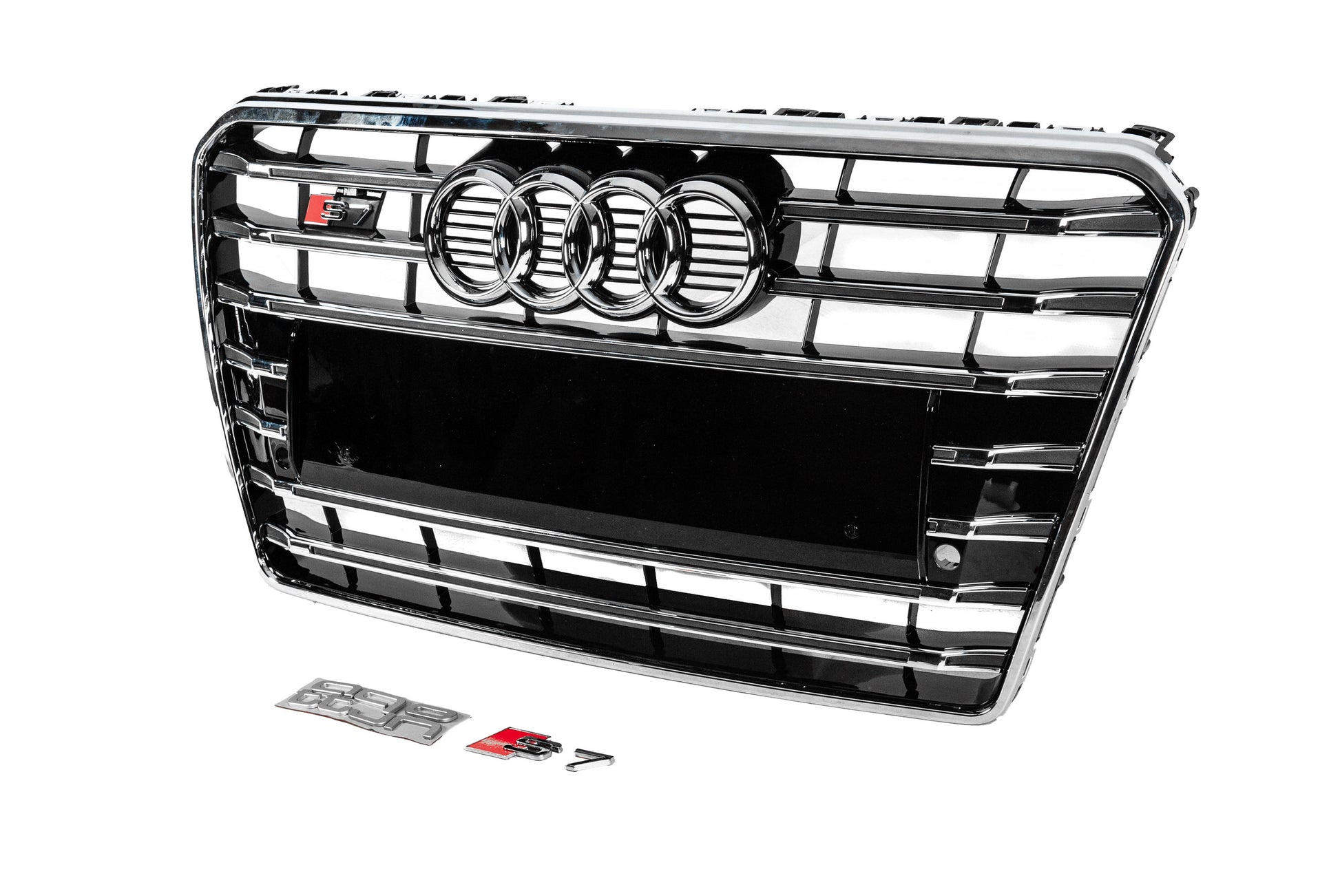Front Grille S-Style (2010-2014, black with chrome) for Audi A7 2010-2018 - image 2
