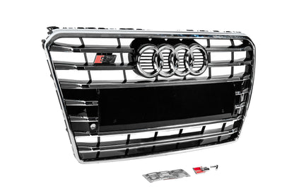 Front Grille S-Style (2010-2014, black with chrome) for Audi A7 2010-2018 - image 3