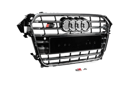 Front Grille S-Style (2012-2015, black with chrome) for Audi A4 B8 2007-2015 - image 3