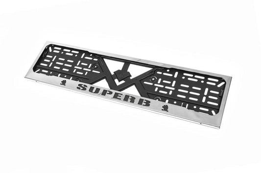 Frame for number chrome (1 pc, stainless steel) for Skoda Superb 2009-2015 - Reelken Auto