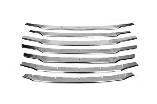 Covers for the Carmos grille (2018↗, 7 pcs., stainless steel) for Ford Courier 2014-2023 - Reelken Auto