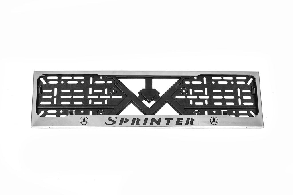 License Plate Frame Chrome (1 pc, Stainless Steel) for Mercedes Sprinter W907/W910 2018- - image 1