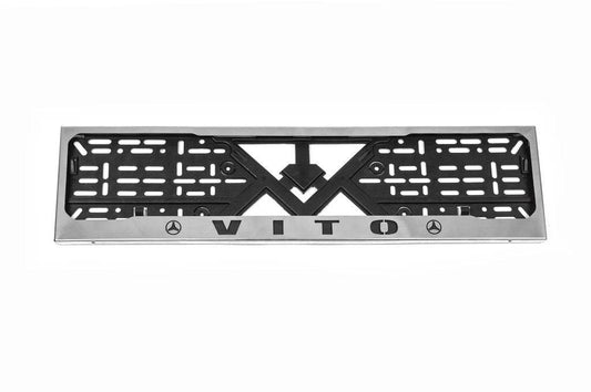Frame for number chrome (1 pc, stainless steel) for Mercedes Vito / V-class W447 2014↗ year - Reelken Auto