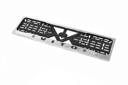 Frame for number chrome (1 pc, stainless steel) for Mercedes Vito / V-class W447 2014↗ year - Reelken Auto