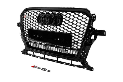 Front Grille RSQ-Style with Quattro Emblem (2012-2017, black) for Audi Q5 2008-2017 - image 2