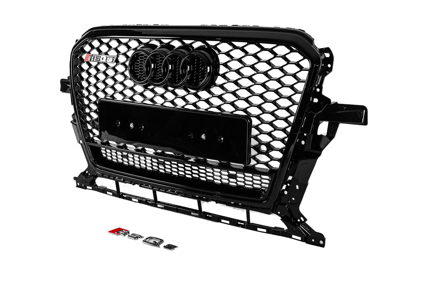 Front Grille RSQ-Style with Emblem (2012-2017, black) for Audi Q5 2008-2017 - image 2