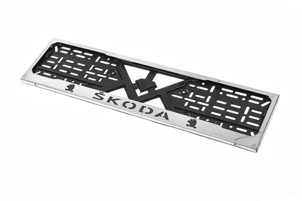License Plate Frame Chrome Skoda (1 pc, Stainless Steel) for Skoda - image 1
