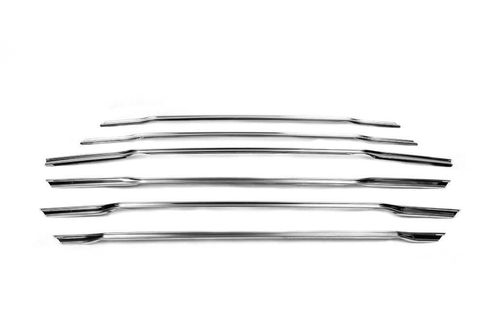 Covers for the Carmos grille (2014-2018, 6 pcs., stainless steel) for Ford Courier 2014-2023 - Reelken Auto
