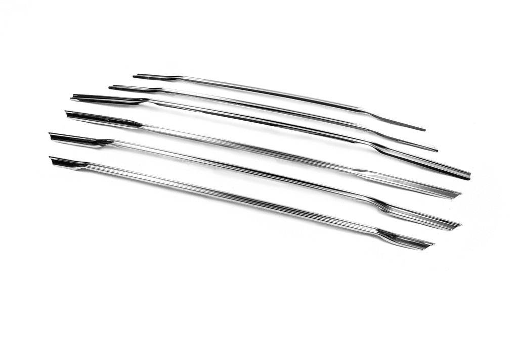 Covers for the Carmos grille (2014-2018, 6 pcs., stainless steel) for Ford Courier 2014-2023 - Reelken Auto