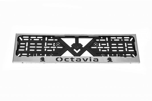 License Plate Frame Chrome (1 pc, Stainless Steel) for Skoda Octavia II A5 2006-2010 - image 2