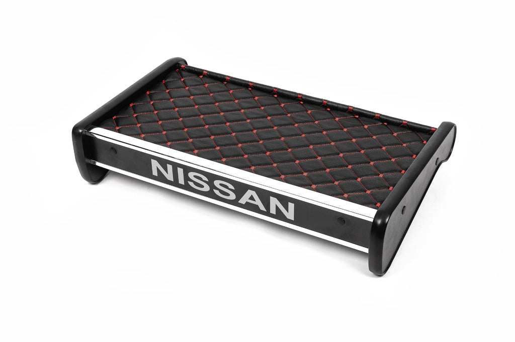Dashboard Shelf (2001-2010, Black with Red Stitching) for Nissan Primastar 2002-2014 - image 1