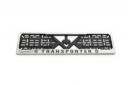 License Plate Frame Chrome Transporter (1 pc, Stainless Steel) for Volkswagen T5 Transporter 2003-2010 - image 1