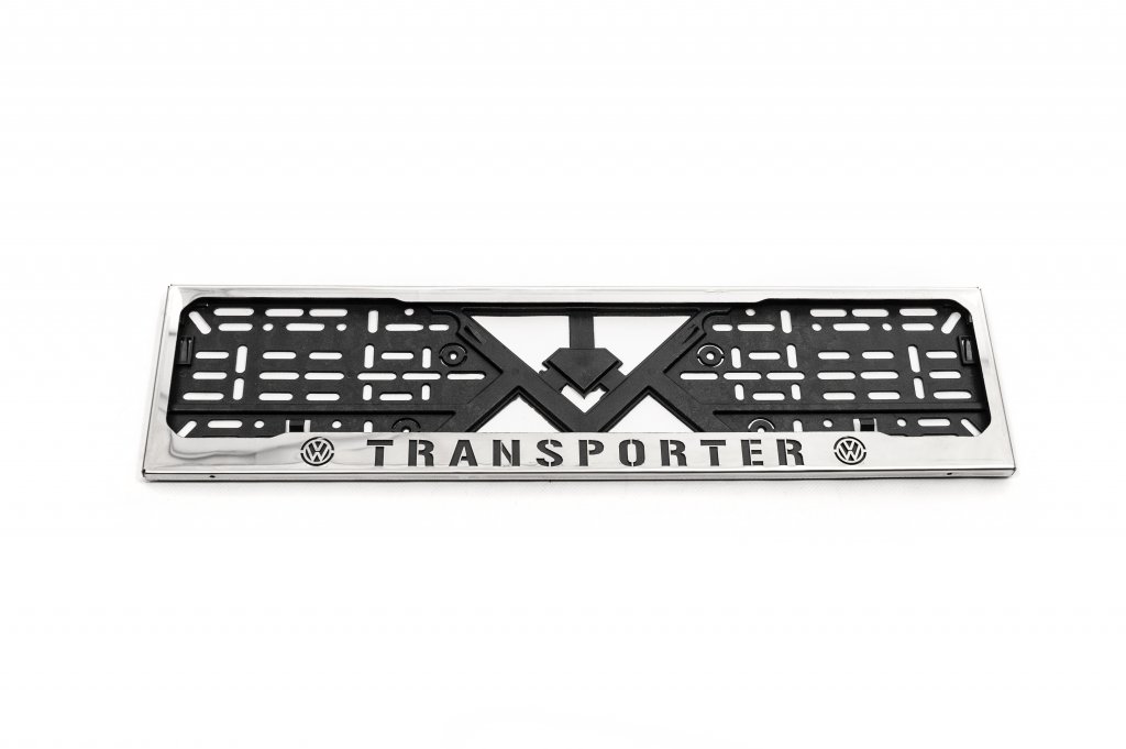 License Plate Frame Chrome Transporter (1 pc, Stainless Steel) for Volkswagen T4 Caravelle/Multivan 1990-2003 - image 4