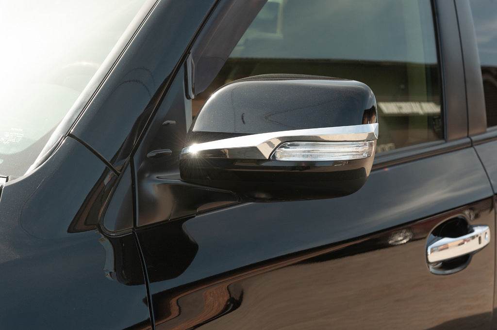 Mirror strips 2012-2021 (2 pcs, chrome) for Toyota Land Cruiser 200 - Reelken Auto