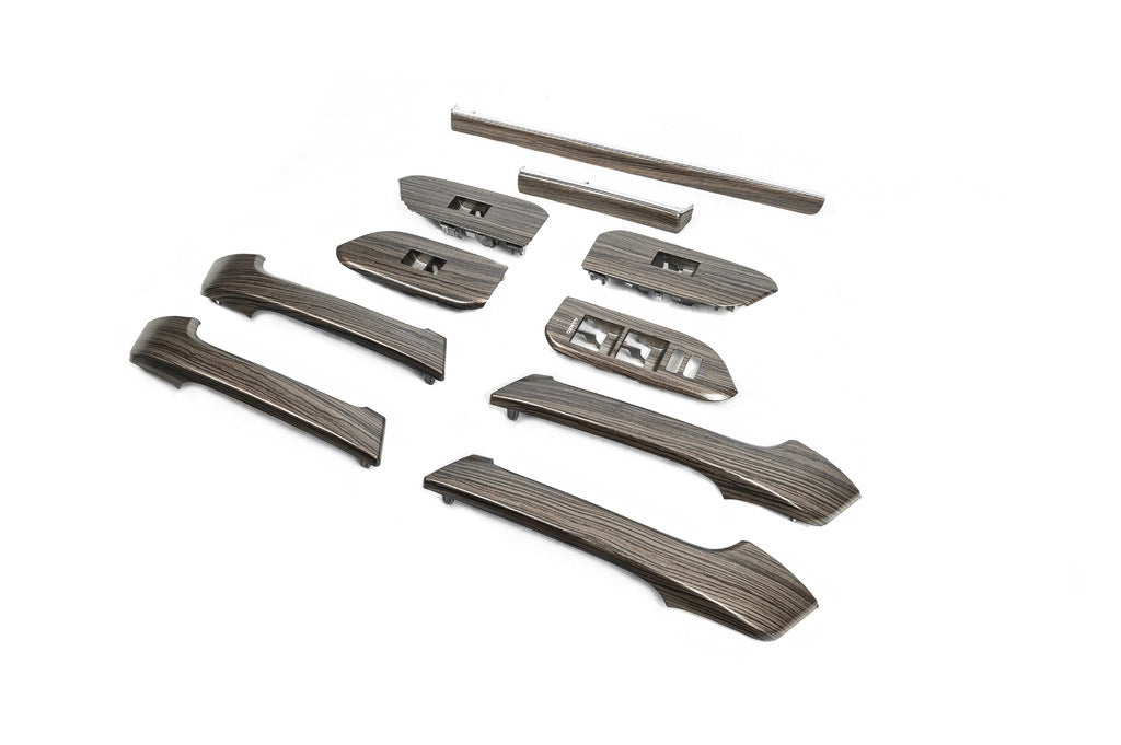 Dark wood trim insert set for Toyota Land Cruiser Prado 150 2009-2023 - image 2